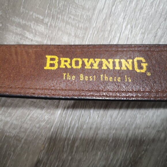 2 / $30.00 - Browning Men's Size 40 Leather Dark Brown Belt with Brass Buckle - Picture 2 of 11